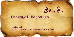 Csoknyai Hajnalka névjegykártya